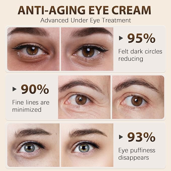Vitality-Fill Boosting Eye Cream, Natural Anti Aging Under Eye Cream Lift & Firm,Reduce Wrinkles,Fine Lines,and Under Eye Bags,Dark Circles Under Eye Cream-Velvo Beauty