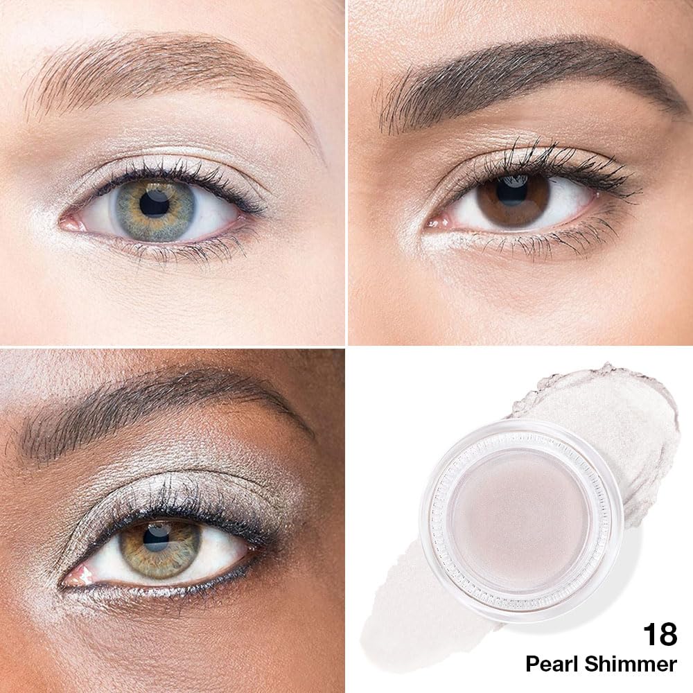 Cream Glitter Pearl Shimmer Metallic Eyeshadow Palette Makeup, Natural Single Mini Instant Holographic Eyeshadow For Women, Sombras Crema Para Ojos, Talc, Paraben & Cruelty Free, 18-Velvo Beauty