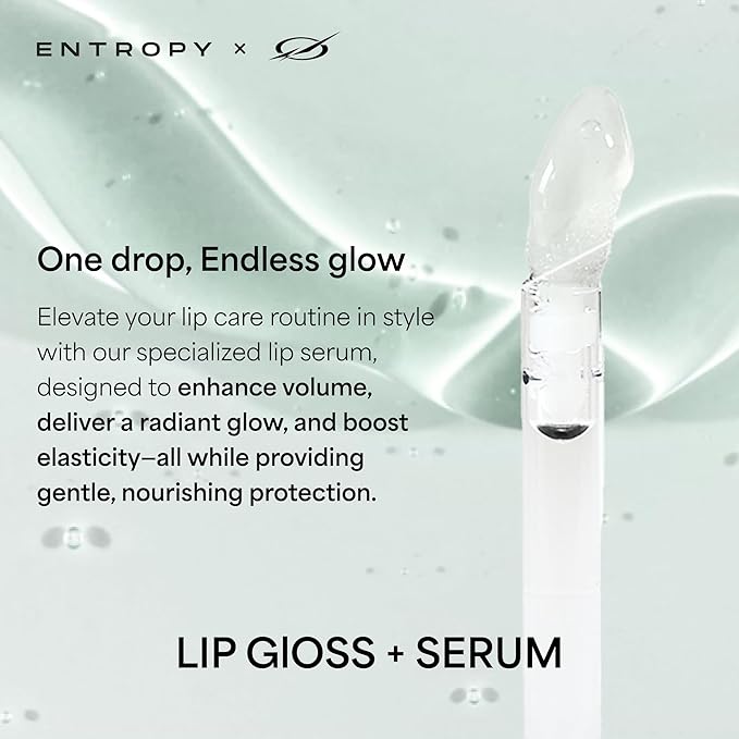 ENTROPY Makeup Charm Ultra Glossy Lip Serum, Nourish Lip Care with Amino Acid Complex, Hydrating, Cooling Care, Non-Sticky, High Shine Finish, Crystal Clear-Velvo Beauty