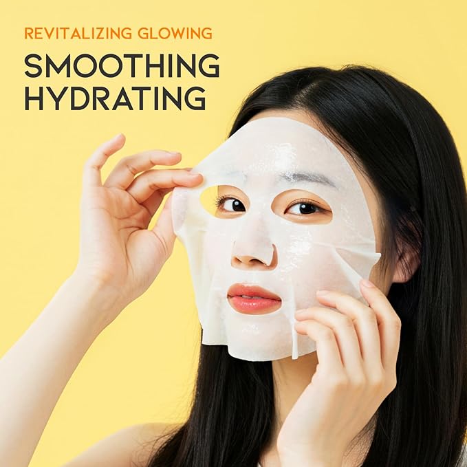 #OOTD Vitamin C Revitalizing Hydrating Sheet Mask (10pcs) - Face Mask Korean Skincare Facial Sheet Masks for Even-Looking Skin Tone & Radiance-Velvo Beauty