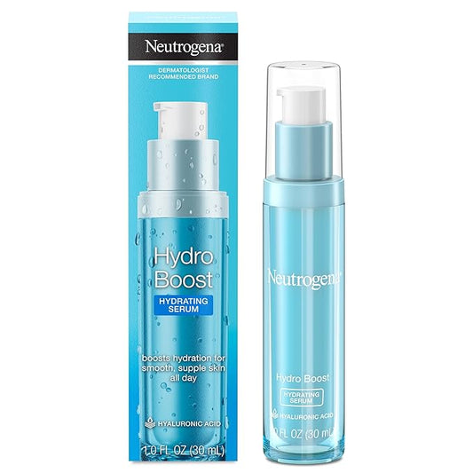 Neutrogena Hydro Boost Hydrating Hyaluronic Acid Serum, Hydrating Face Moisturizer For Dry Skin, Oil-Free Non-Comedogenic Moisturizer, 1 FL OZ-Velvo Beauty
