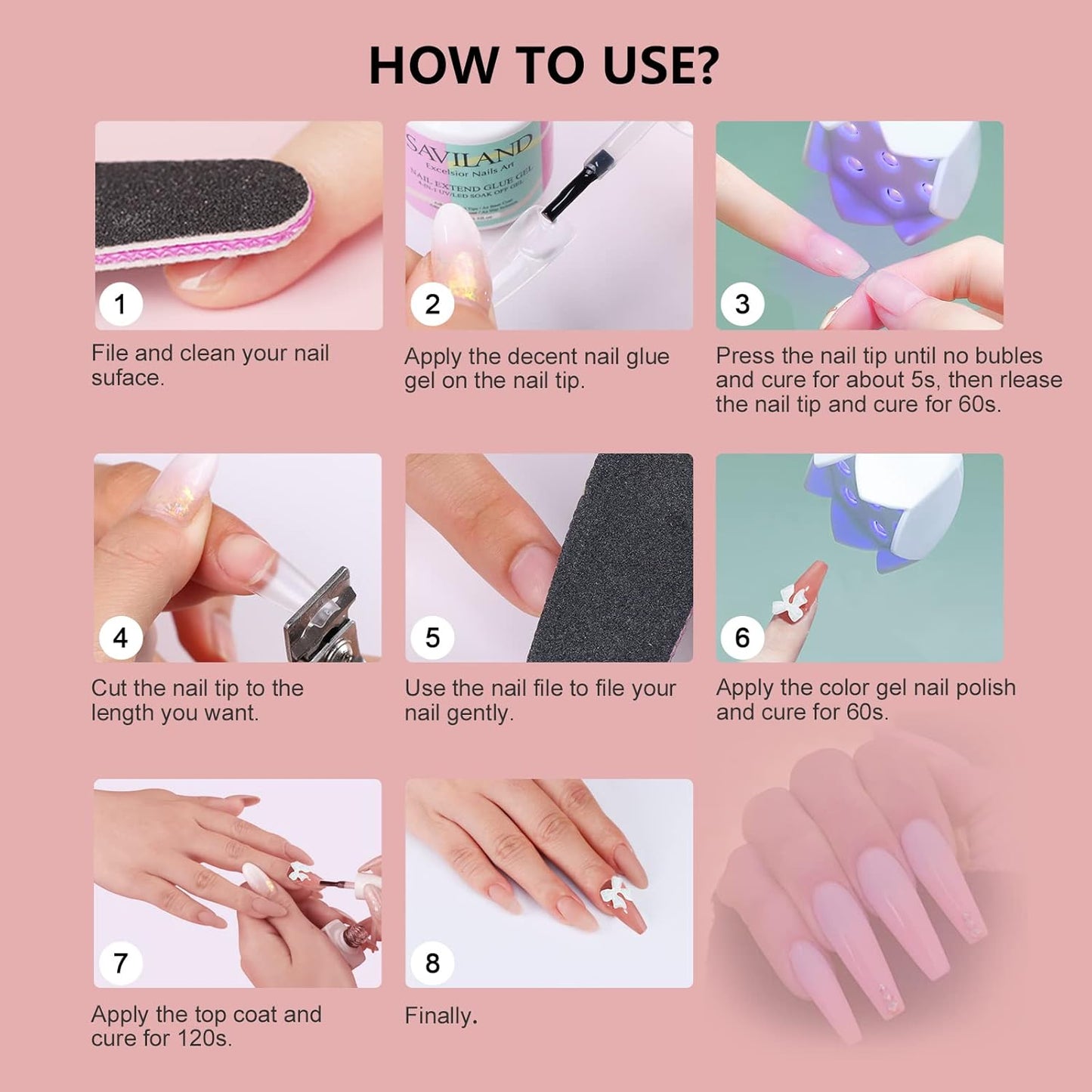 SAVILAND Portable LED Nail Lamp - 21W Gel Lamp, Mini U V Light, Nail Dryer for Polish Glue Gel Kit, Quick Dry Curing for Salon Home DIY Manicure-Velvo Beauty