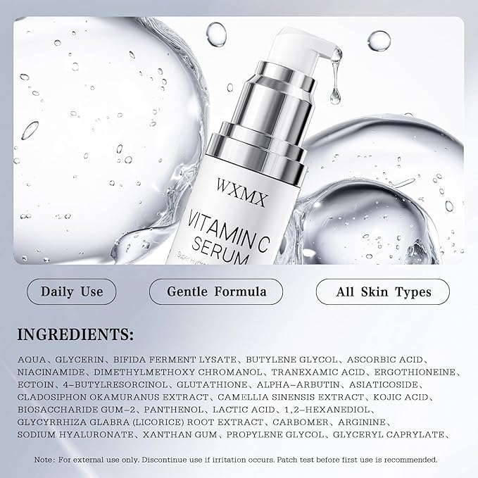 Super Vitamin C Face Serum for Mature Skin: All-in-One Hydrating Anti-Aging Formula by Vitamin C, Hyaluronic Acid, Caffeine-Firming, Lifting, Targets Dark Spots, Wrinkles, 1 fl oz (Pack of 1)-Velvo Beauty
