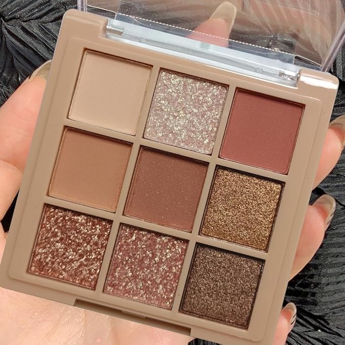 Eyeshadow Palette Makeup- 9 Colors Naked Pink Eyeshadow Palette Matte Shimmer Korean Natural Eye Shadow palettes Highly Pigmented Naturing-Looking Long Lasting (10#)-Velvo Beauty