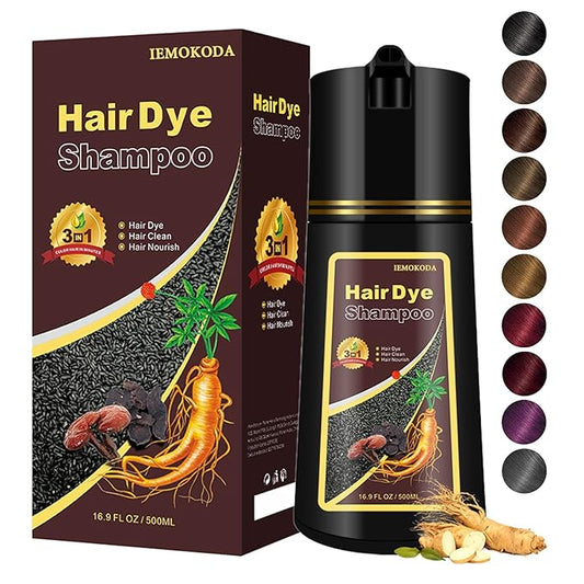 Coffee Hair Dye, Hair Dye Shampoo for Men and Women, Hair Color Shampoo For Home Use, Shampoo Para Canas, Hair Dye Shampoo 3 in 1, 16.9 Fl Oz (Coffee)-Velvo Beauty