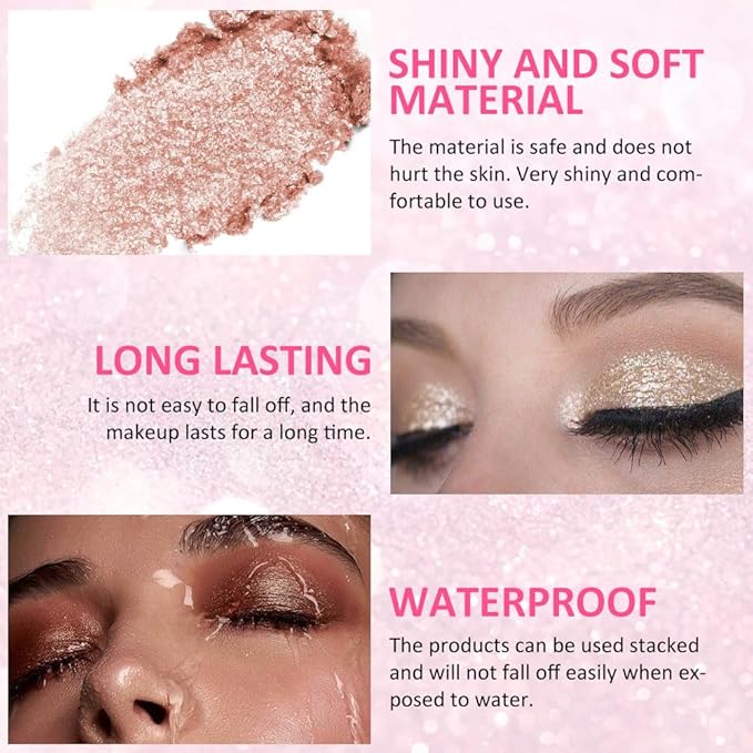 4 Colors Highlight Pink-Purple Eyeshadow Palette, SHANY Cosmetics Shimmer Eyeshadow Palette, Cruelty-Free and Vegan Formula, Glitter Shimmer Eyeshadow for Professional Makeup-Velvo Beauty