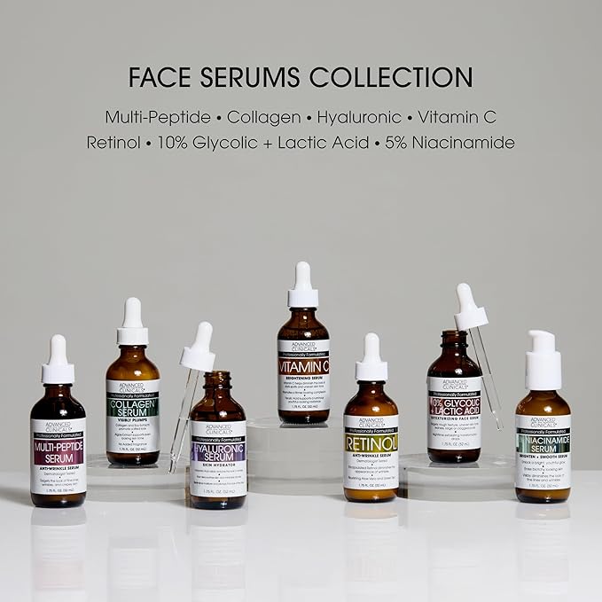 Advanced Clinicals Retinol Serum For Face + Hyaluronic Acid Moisturizer + Vitamin C Serum 3PC Skincare Set For Women & Men | Anti Aging Serums For Brightening, Firming, & Hydrating | 1.75 Fl Oz, 3pc-Velvo Beauty