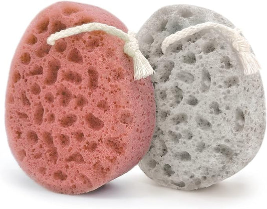 Spongentle Deep Cleansing Body Loofah Sponge, Natural Colors, for Bath and Shower, Multiple Textures for Gentle and Deep Exfoliation, Generous and Rich Lather, (Pack of 2)-Velvo Beauty