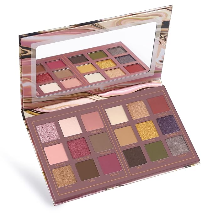 Prism Makeup Matte Eyeshadow Palette Pro 18 Colors Pigmented Shimmer Glitter Eye Shadow Palette, Blendable Long Lasting Waterproof Makeup Cosmetics Halloween Makeup Kit (02# Solitude)-Velvo Beauty