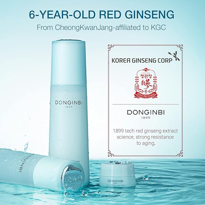 DONGINBI Hydra Bounce Korean Skin Care Set - Face Toner, Lotion, and Moisturizer with Red Ginseng and Hyaluronic Acid for Soft, Supple, and Hydrated Skin - Korean Face Moisturizer-Velvo Beauty