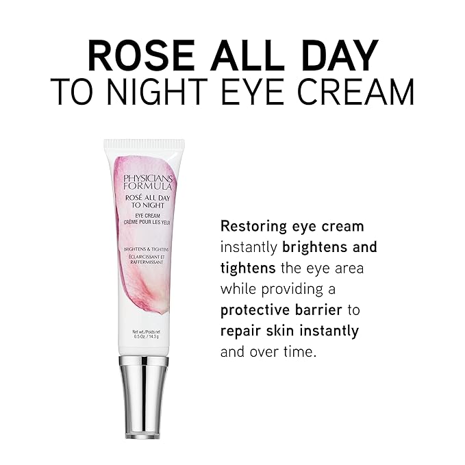 Physicians Formula Rosé All Day To Night Eye Cream, Dark Circles, Puffiness, Bags Under Eyes, Wrinkles | Dermatologist Tested, Clinicially Tested, Hypoallergenic-Velvo Beauty