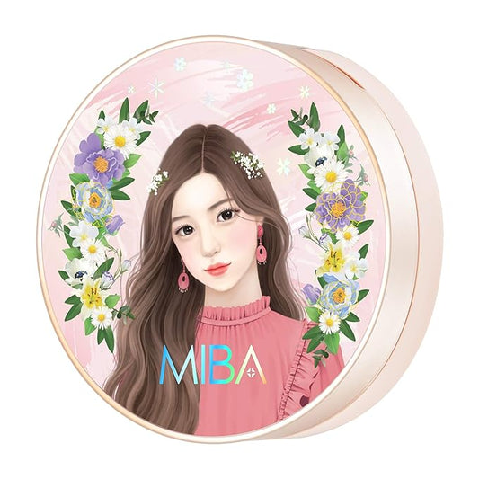 MIBA Ion Calcium Foundation Double Cushion RX 25 g / 0.88 oz Big Cushion SEASON2 Long Lasting Effect for Dewy Skin. Skin moisturizing. Skin tightening relief. Fine coverage. Smooth adhesion (No 23)-Velvo Beauty