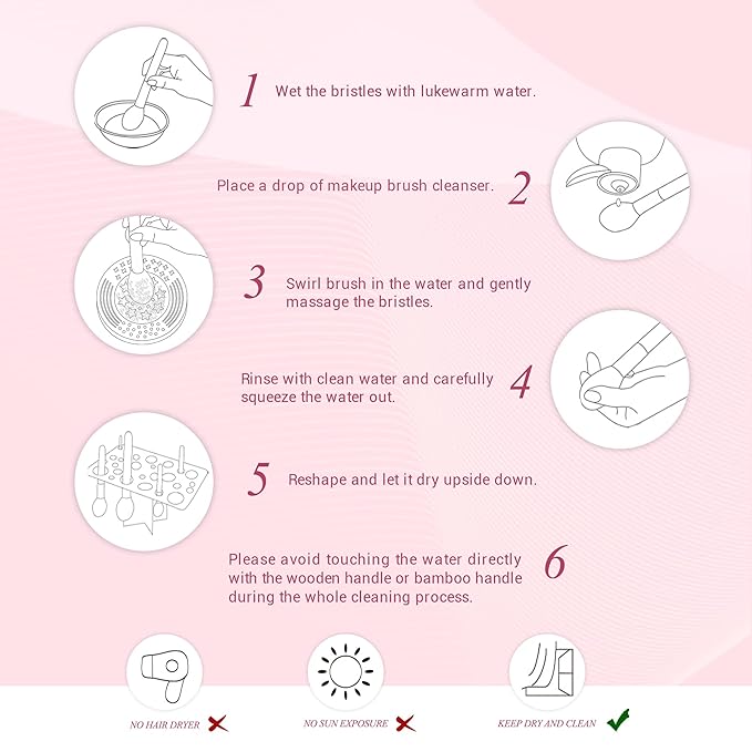 Jessup Makeup Brushes, Labeled Makeup Brush Set Premium Synthetic and Natural Hair Foundation Powder Concealer Eyeshadow Blending 15pcs Brush Kit, Rose Gold/Black T160-Velvo Beauty