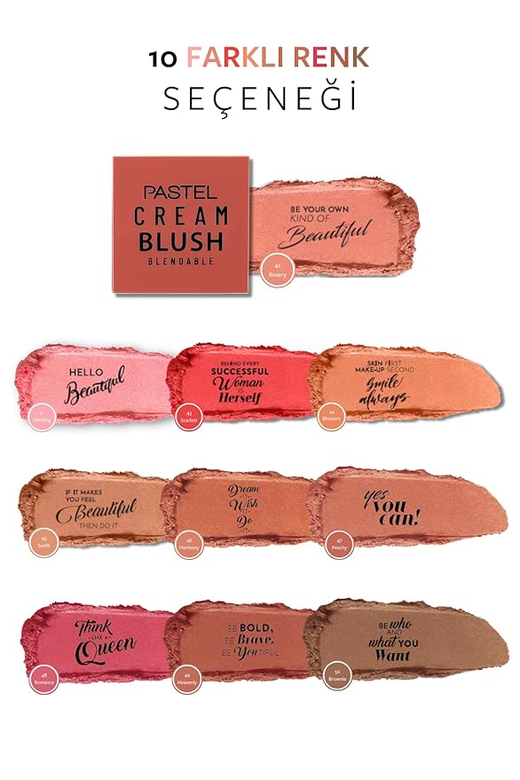 Pastel Cream Blush 42 | Pink | Fresh | Healthy & Natural Look | Ligh Weighted Formula | Sebum Control Richly Pigmented | Easily Blendable | Long Lasting | Semi Matte | 0.18 oz.-Velvo Beauty