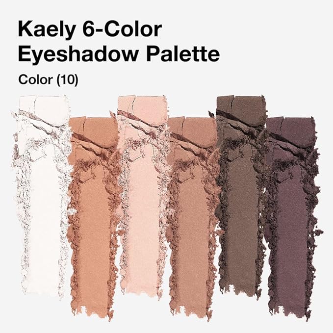 evpct 6 Colors Light Ivory Nude Brown Eyeshadow Palette, Stone Putty Taupe Black Cherry Dark Mauve Natural Matte High Pigment Mini Travel Eye Shadow Palette Makeup for Older Women, Built in Mirror-Velvo Beauty