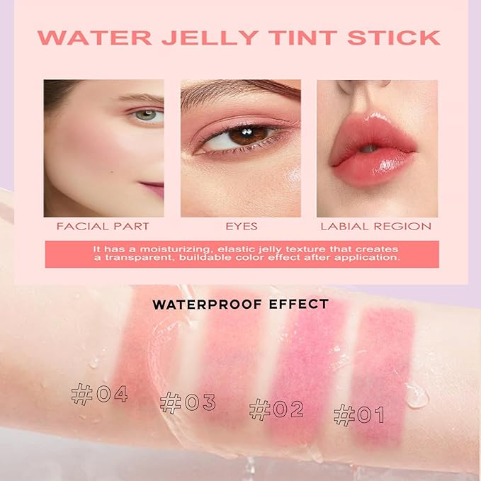 Milk Jelly Blush - Milk Blush - Sheer Cheek & Lip Stain,Long Lasting Milk Jelly Tint Have Transparent & Bright Colors (#2 red)-Velvo Beauty