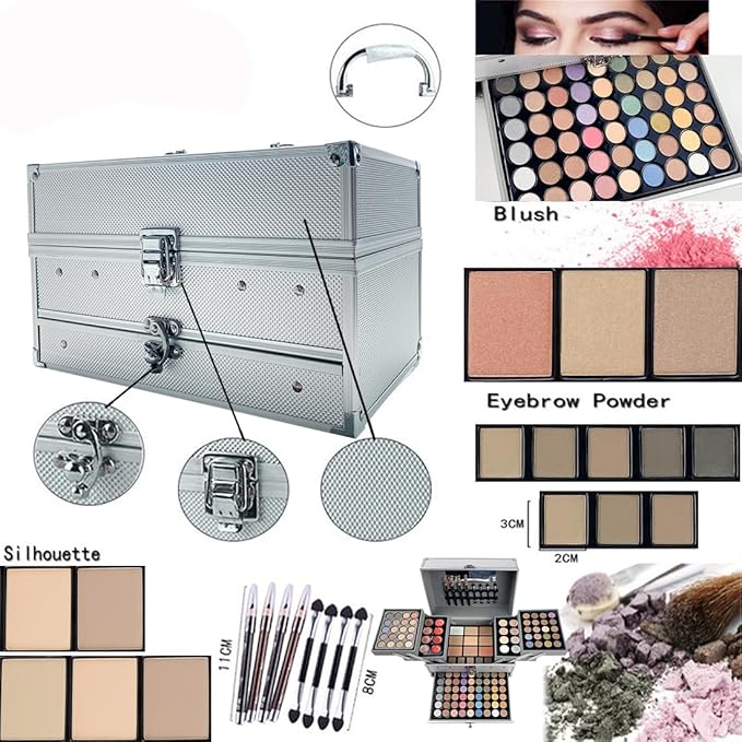 VERONNI 132 Colors All In One Makeup Palette For Women, Eyeshadow Makeup Palette Set, Professional Full Eye Makeup Kit Lipstick Concealer Contour Face Makeup Cosmetics Kit (132 colors)-Velvo Beauty