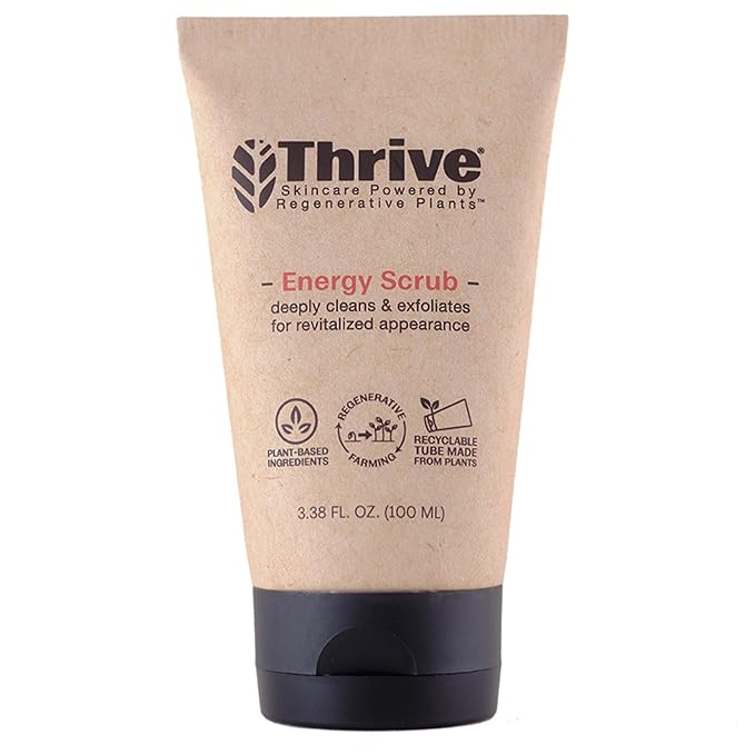 Thrive Natural Care Face Scrub - Gentle Exfoliating Face Wash Provides Deep Cleanse, Improves Skin Texture, Unclogs Pores - Vegan, Oil Free Exfoliator-Velvo Beauty