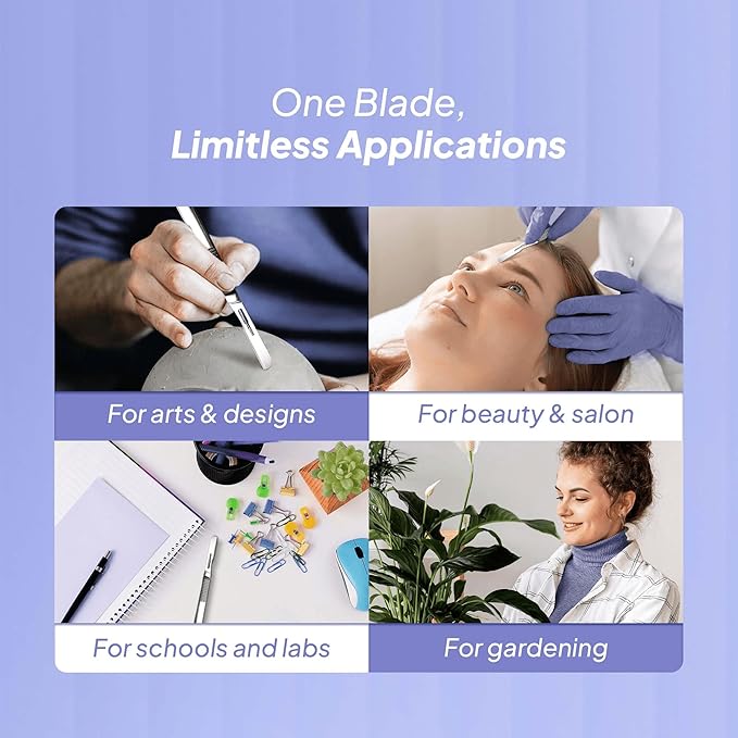 #14R Blades Dermaplaning Scalpels with Dermaplane Handle - Pack of 15 Dermaplane Razor for Women Face + Dermaplane Handle #3, Dermaplaning Tool for Face-Velvo Beauty