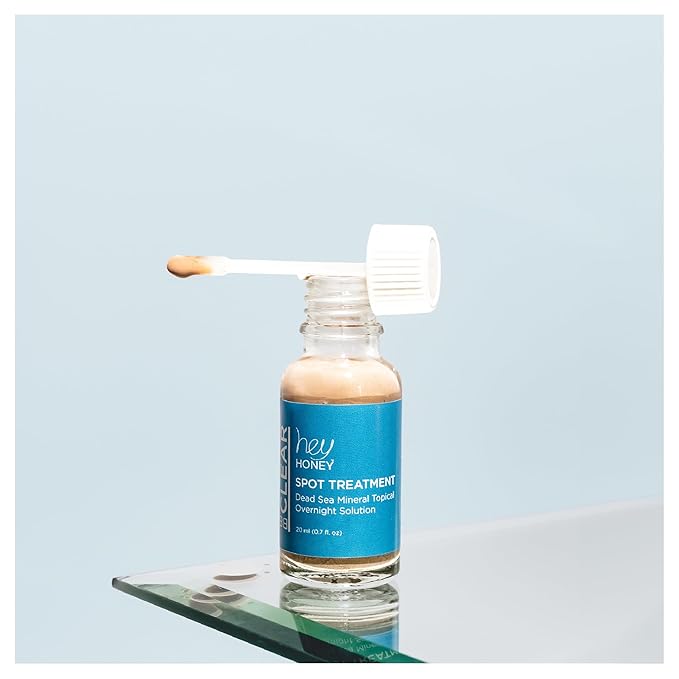 Hey Honey Skincare Be Clear - Acne Spot Treatment Overnight, Pimple Drying Lotion, Use Over Zits Whitehead & Blemishes 1 OZ-Velvo Beauty