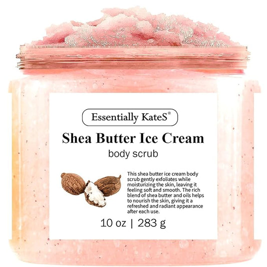 Shea Butter Ice Cream Body & Foot Scrubs 10 Oz - a Soft Serve Texture with a Nice soothing and Moisturizing Effect. Scent is Beautiful - The best stocking stuffer.-Velvo Beauty