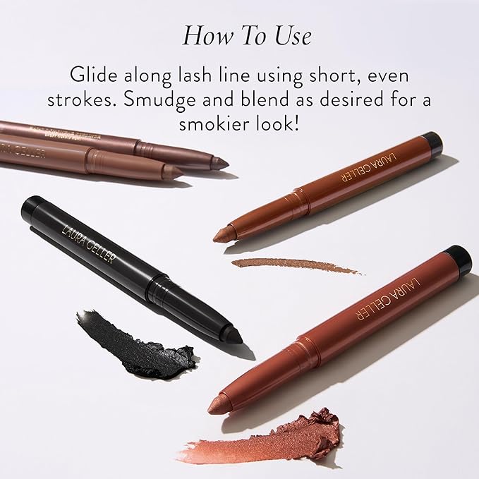 LAURA GELLER NEW YORK Kajal Longwear Kohl Eyeliner Pencil with Caffeine, Smooth & Blendable Makeup, Dark Brown-Velvo Beauty