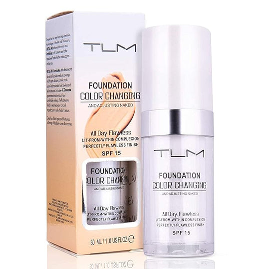 KOSIMI 30ml TLM Color Changing Foundation Liquid Base Makeup Change To Your Skin Tone By Just Blending, white-Velvo Beauty