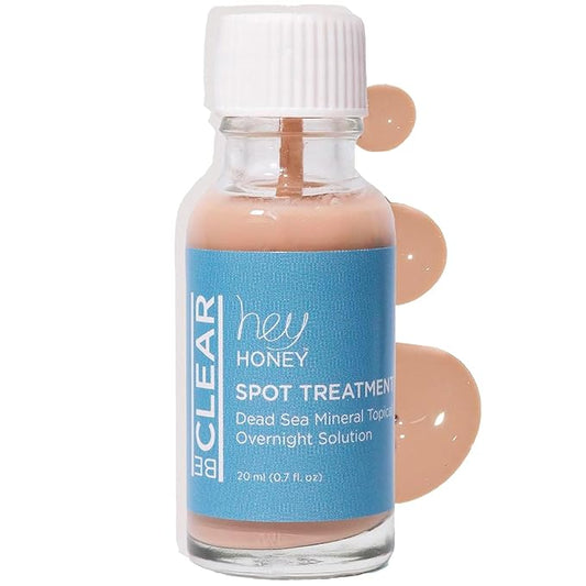 Hey Honey Skincare Be Clear - Acne Spot Treatment Overnight, Pimple Drying Lotion, Use Over Zits Whitehead & Blemishes 1 OZ-Velvo Beauty