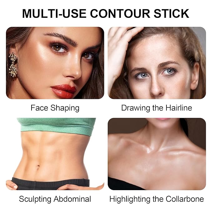 FV Cream Contour Stick, 2-in-1 Face Shaping Stick for Highlighting & Contouring, Bronzer Stick,Long Lasting & Waterproof,Non-Sticky Highlighter Makeup Pen for Light/Medium Skin Tones, 0.26oz (7.5g)-Velvo Beauty