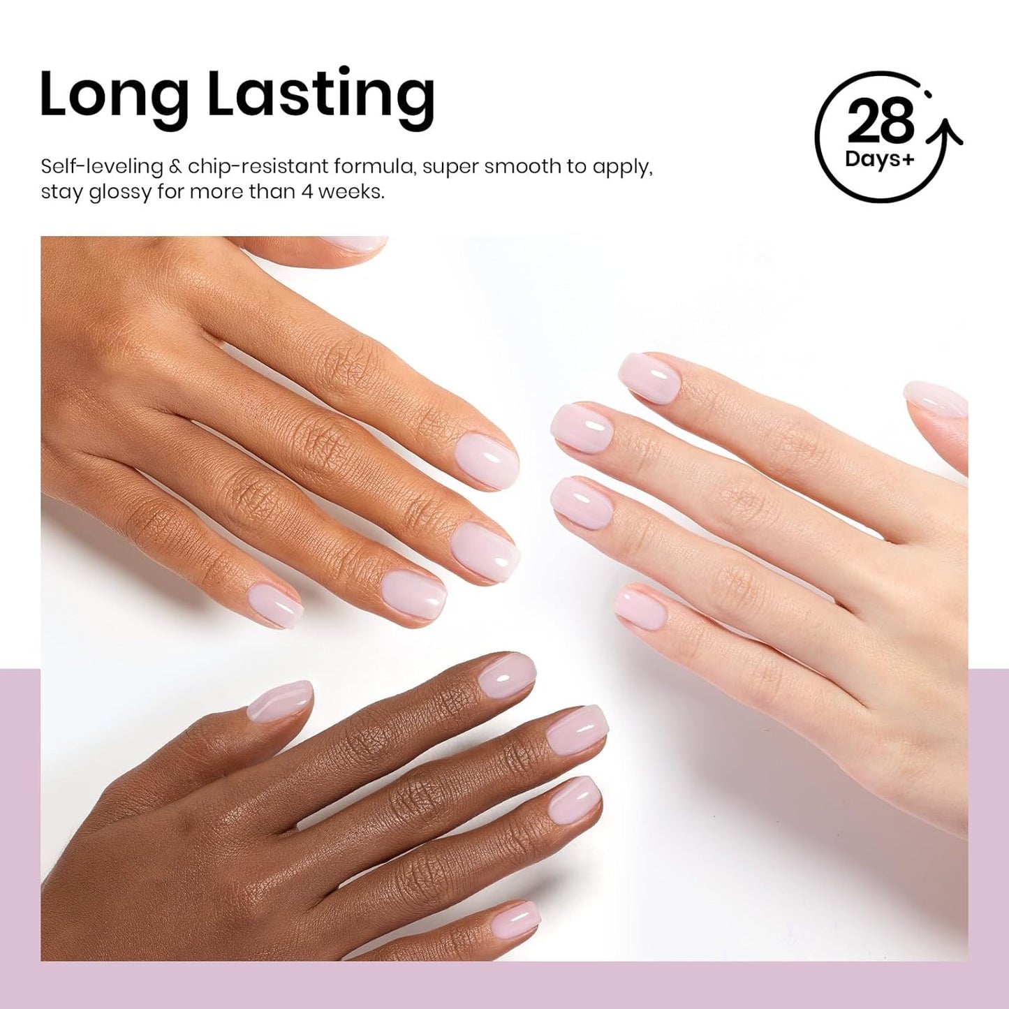 Beetles Nude Gel Nail Polish - 15ml Nude Purple Jelly Gel Polish Neutral Nail Polish Nail Concealer Sheer Translucent Effect Soak Off UV French Nail Art Manicure Salon DIY Gifts for Women-Velvo Beauty