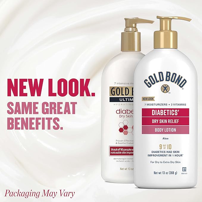 Gold Bond Diabetics' Dry Skin Relief Body Lotion, 13 oz., with Aloe to Moisturize & Soothe-Velvo Beauty