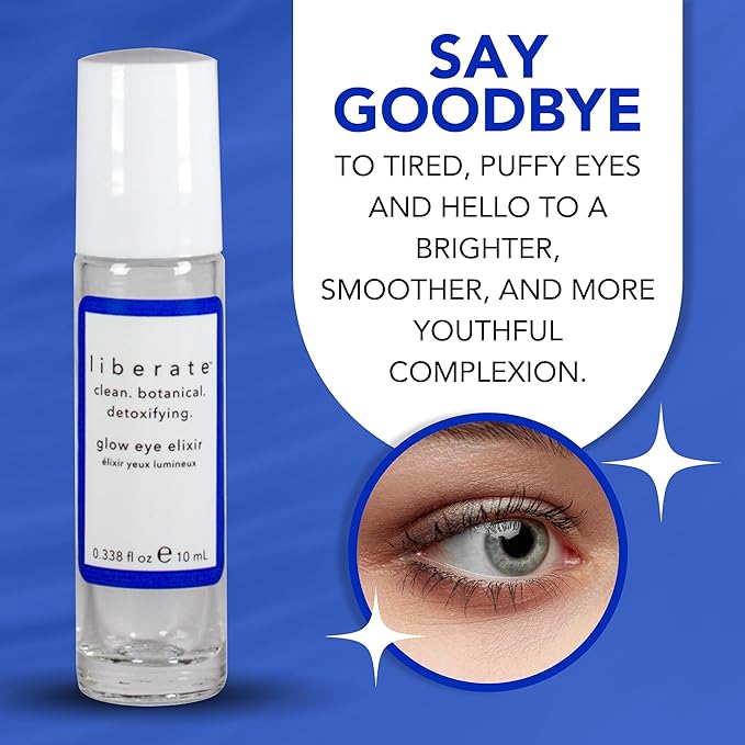 Glow Eye Elixir - .338 Oz Eye Serum with Roller Ball Applicator - Under Eye Serum for Dark Circles and Puffiness - Hydrating Eye Cream for Men and Women to Smooth Fine Lines and Wrinkles-Velvo Beauty