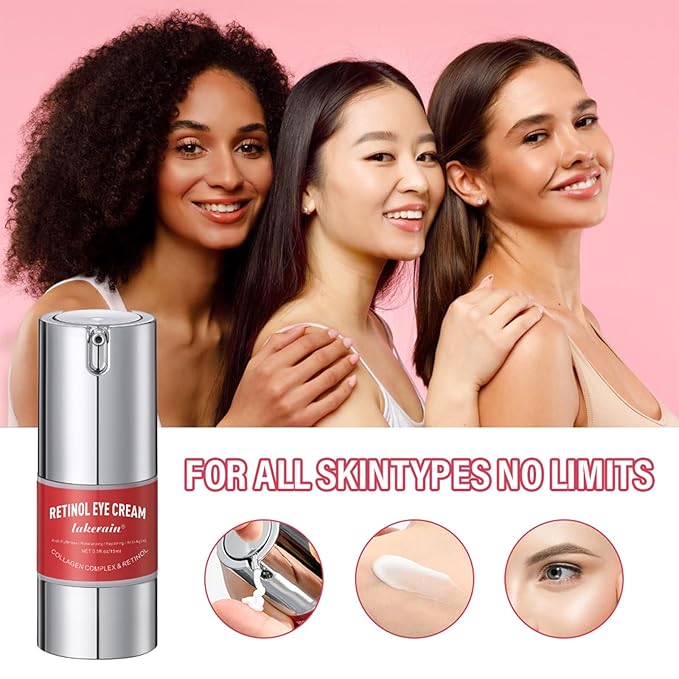 Retinol Eye Cream For Dark Circles And Puffiness, Repair Under Eye Retinol Cream with Hyaluronic Acid and Collagen, Smooth Fine Lines, Wrinkles, Bags & Dark Spots, Tightens Eye Skin Care(Retinol)-Velvo Beauty