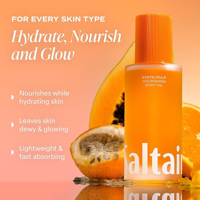 Saltair Body Oil. Luxurious Exotic Pulp After Shower and Bath Oil Moisturizer for Women. Botanical, Non-Greasy, and Well-Absorbing Lotion for Hydrating Dry Skin. 4oz Pump Bottle-Velvo Beauty