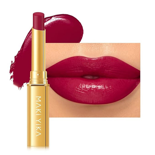 MAKI YIKA Burgundy Lipstick for Women Moisture Hydrate Lipsticks Glossy Purple Lipsticks Sheer Finish Lightweight Tinted Lip Balm, Z04 Burning Love-Velvo Beauty