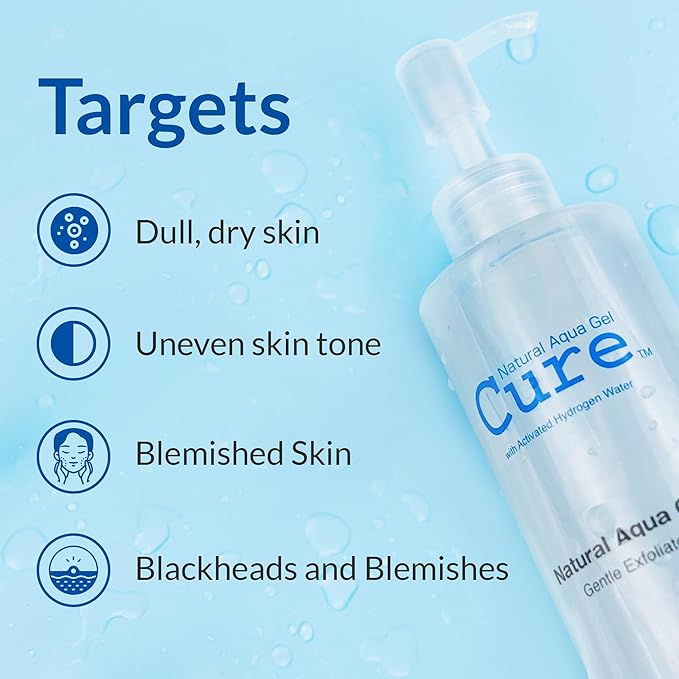 Cure by Toyo | Aqua Gel Gentle Exfoliator | Clear and Softer Skin | Non-Abrasive Face and Body Cleanser | Sensitive Skin | 3 Pack-Velvo Beauty