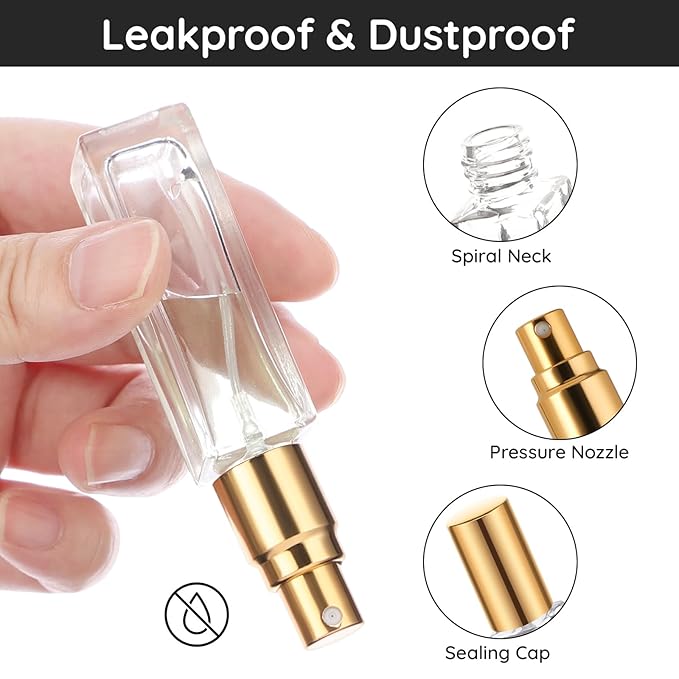 Segbeauty Perfume Travel Refillable, 5pcs 0.34 oz Portable Perfume Bottle, Empty Glass Sprayer Perfume Replacement Bottles for Travel Scent Toiletries Pump Bottle-Velvo Beauty