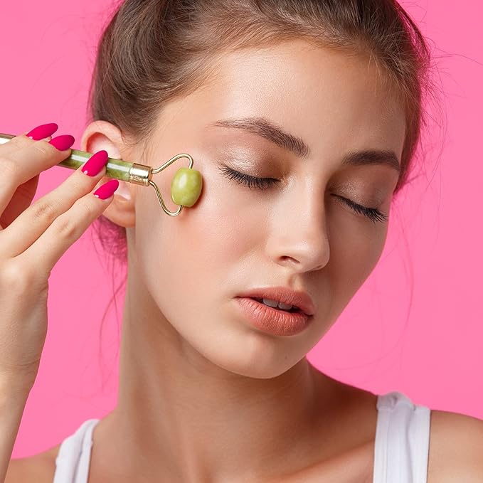Bulex 100% Natural Jade Face Roller/Anti Aging Jade Stone Massager for Face & Eye Massage - Make Your Face Skin Smoother and Looks Younger-Velvo Beauty