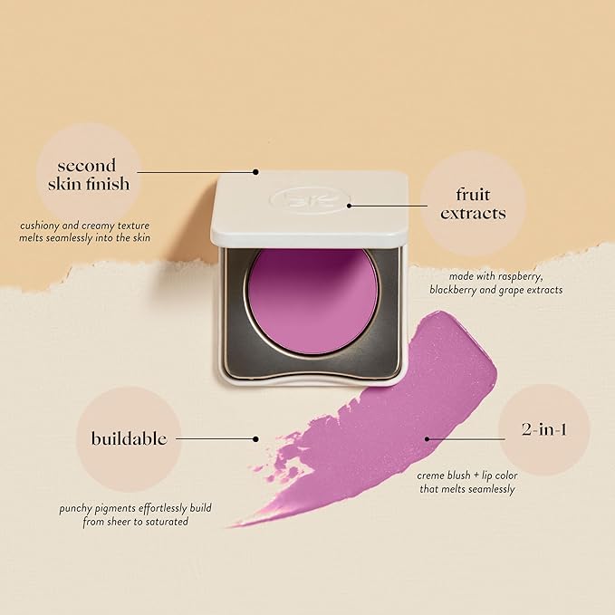 Honest Beauty 2-in-1 Creme Cheek Blush + Lip Color | EWG Verified, Vegan + Cruelty Free | Lush Lilac, .1 oz-Velvo Beauty