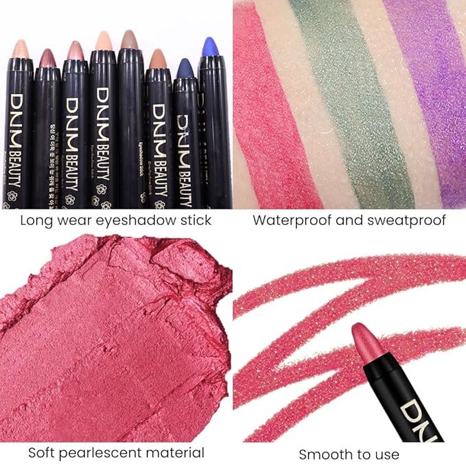 evpct Red Shimmer Cream Eye Shadow Brightener Sticks Set for Eyes, Red Shimmery Matte Pencil Eye shadow Applicator Stick Pen Palette Makeup Waterproof sombras en crema para ojos 35#-Velvo Beauty