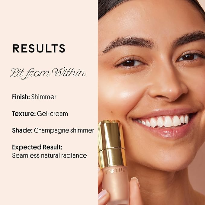 Winky Lux Cheeky Rose Liquid Highlighter, Gel Cream Blush Wand, Blendable & Buildable Pigment, Long Lasting Weightless, Moonlight-Velvo Beauty