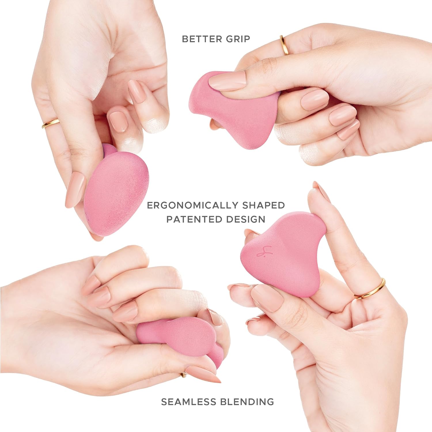 Original Beauty Blender Makeup Sponge Applicator for Powder, Cream & Liquid, Beauty Tools Puff, Streak Free Application, Vegan, Cruelty Free Made in USA, Pink (3 Pieces)-Velvo Beauty