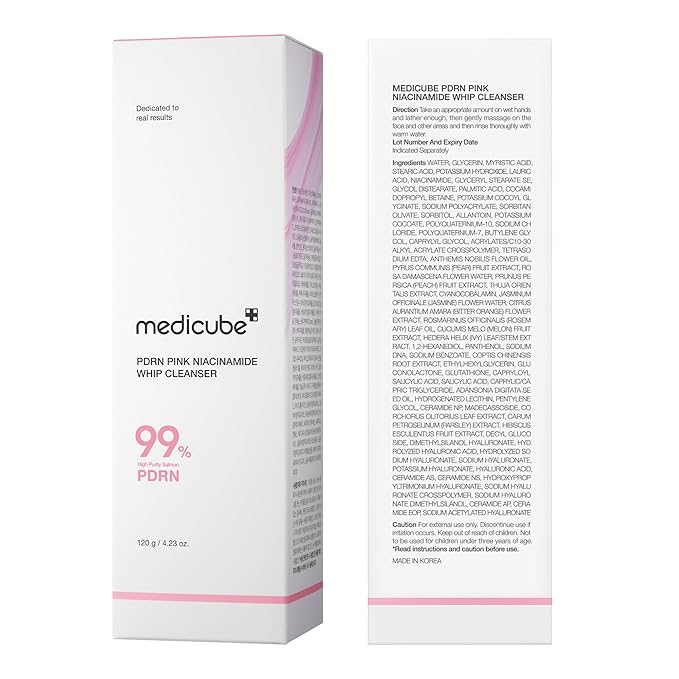 medicube PDRN Marshmallow Whip Cleanser | Face Wash, Cleansing Foam for Pore Care & Uneven Skin Tone | Gentle Daily Deep Cleansing | Hydrating and Nourishing Facial Cleanser | Korean Skincare-Velvo Beauty