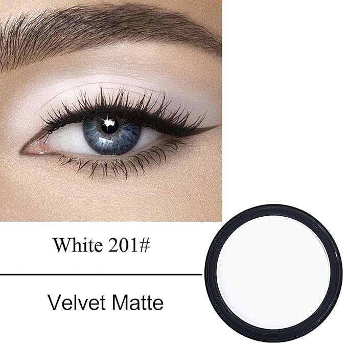 Erinde White Matte Eyeshadow Palette, Single White Pressed Powder Eye Shadow, Ultra-Blendable, Pigmented Color, Long Lasting, Halloween Blood Makeup Base, Cruelty-Free & Vegan-Velvo Beauty