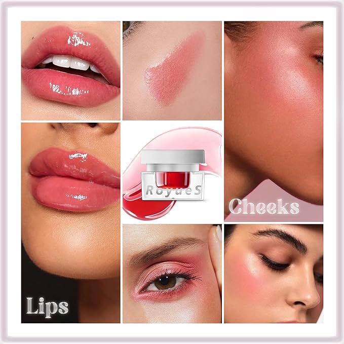 Cooling Water Jelly Tint Cream Blush, Color Changing Blush for Lip and Cheeks, Magic Lip Balm Lip Tinted Jelly Stain, Watercolor Finish Long Wear Multi-Use Cream Blush Gel Lip Gloss Makeup-Velvo Beauty