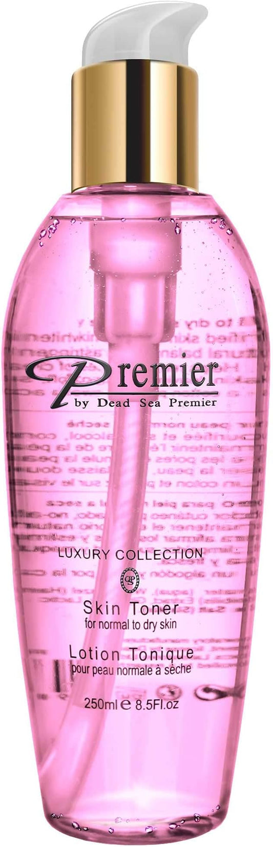Premier Dead Sea Skin Toner Normal To Oily Skin, pH 5.5 balancing, alcoholic cleanser that is mild and gentle to skin, with natural ingredients of witch hazel and minerals 8.5fl.oz-Velvo Beauty