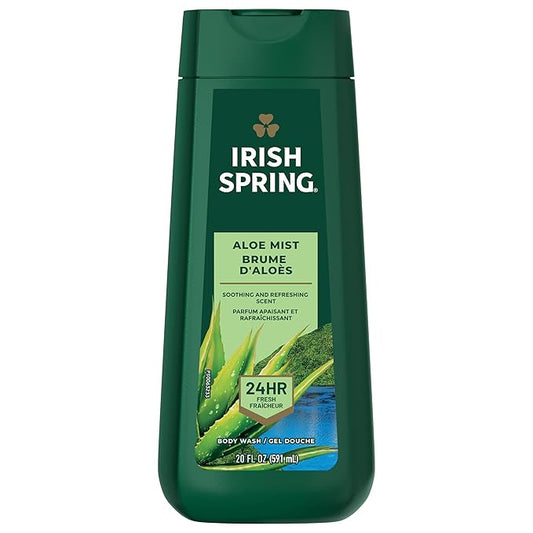 Irish Spring Men's Body Wash Shower Gel, Aloe Mist, 20 Oz, 4 Pack-Velvo Beauty
