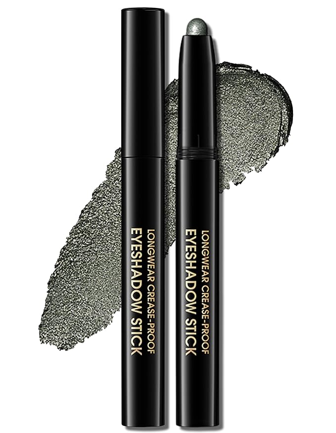 Erinde Waterproof Eyeshadow Stick, Cream Eye Shadow Stick, Long-Lasting, Crease-Proof, Cream to Powder Buildable & Blendable Eye Shadow Pencils Crayon, Vegan & Cruelty-Free, 04 Bottle Green-Velvo Beauty