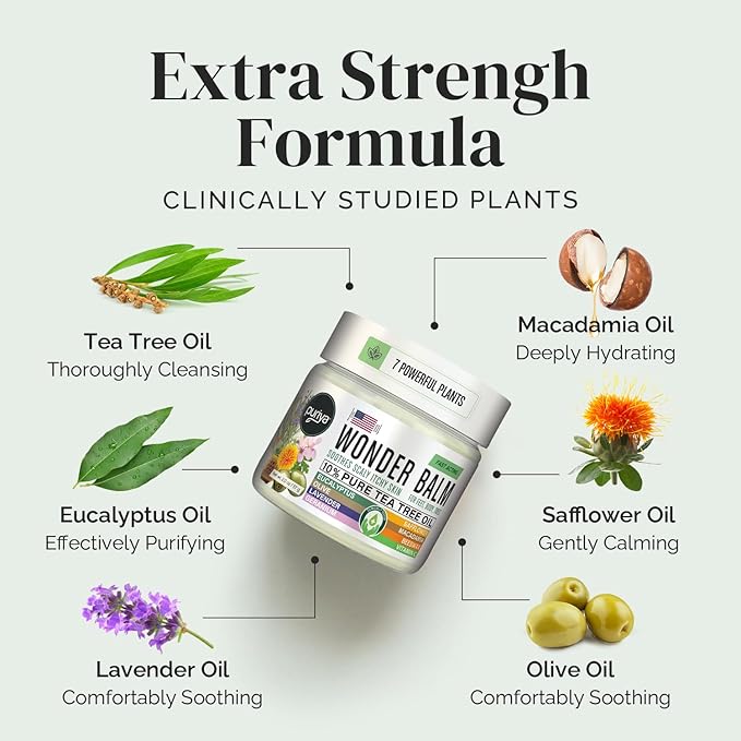 Tea Tree Oil Balm, Extra Strength, Pair Well with Jock Itch Cream, Spray, Athletes Foot, Ringworm Cream for Human, Rash Cream, Fast Acting for Dry, Itchy Skin, Plant Powered Wonder Balm-Velvo Beauty