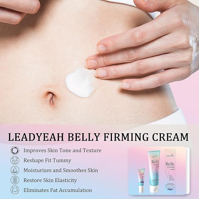 B Flat Belly Firming Cream - Moisturizing, Lifting, Firming for Stomach, Thighs and Butt, Body Lotion gift for Women and Men, 125 ML +5 ML-Velvo Beauty